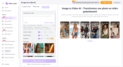 L'IA donne vie aux images : transformez une photo en vidéo | Vidnoz